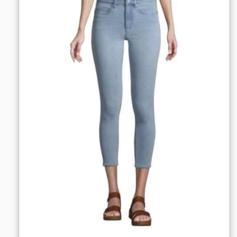 Lands End, size 4, high rise, elastic waist, crop stretch jean leggings